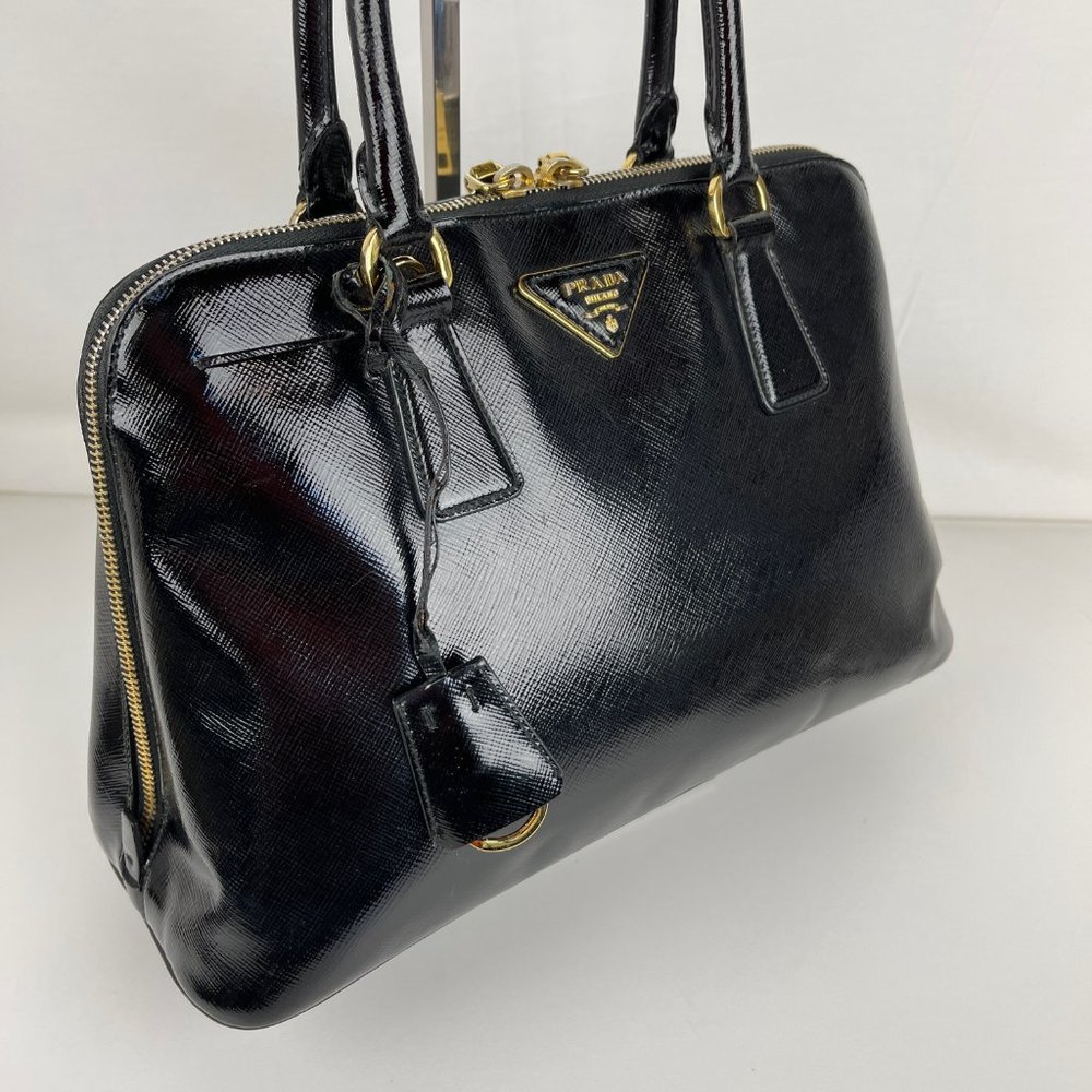 Prada Luxurious Black Leather Satchel - Picture 2 of 12